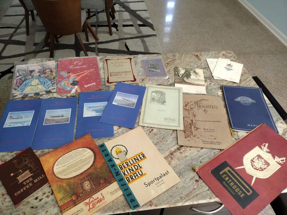 Lot Of Old Restaurant Menus
