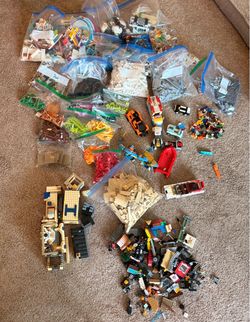 Large Lot of Mixed LEGO Bricks and Sets