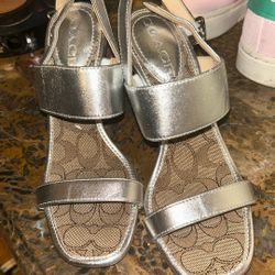 Coach Rori Sandal In Silver 