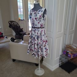 White Floral Tank Spring Dress 