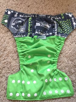 Bella luna cloth diaper seahawks