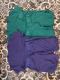 Med Couture Jogger Scrubs Bundle | 2 Complete Sets | Size S | Hunter Green & Purple