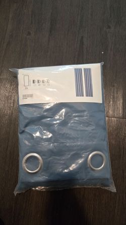 NEW IKEA HILLEBORG Blue Room Darkening Curtains 57x98 – Pair
