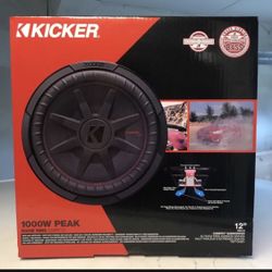 Kicker Ultra Slim Shallow Mount 12 Inch Subwoofer CompRT 200 Each Brand New 