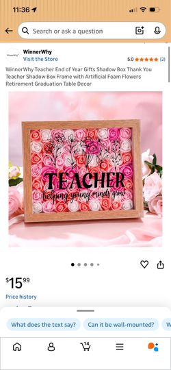 Teacher appreciation shadow box