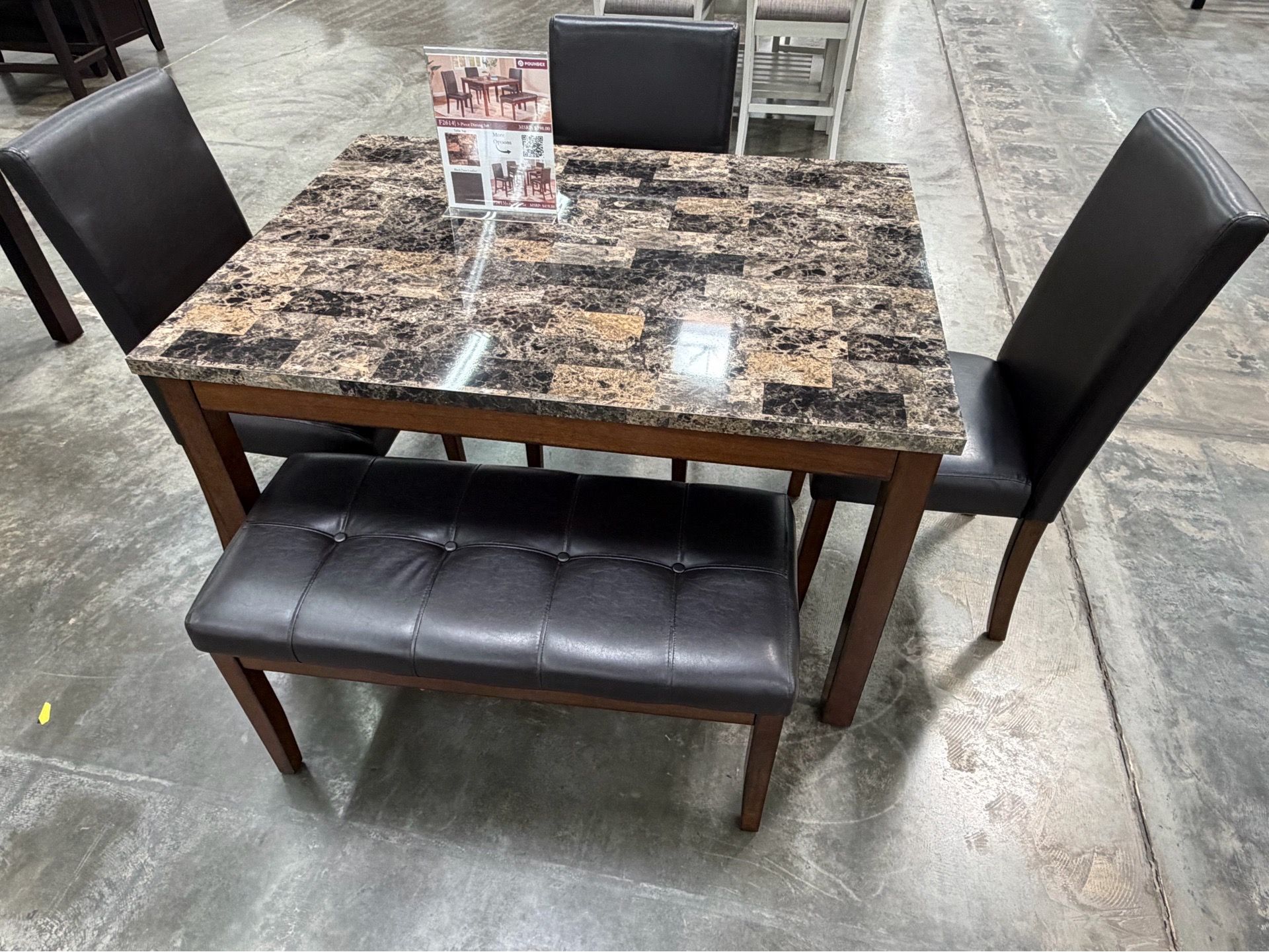 5PC Brown Dining Table Set