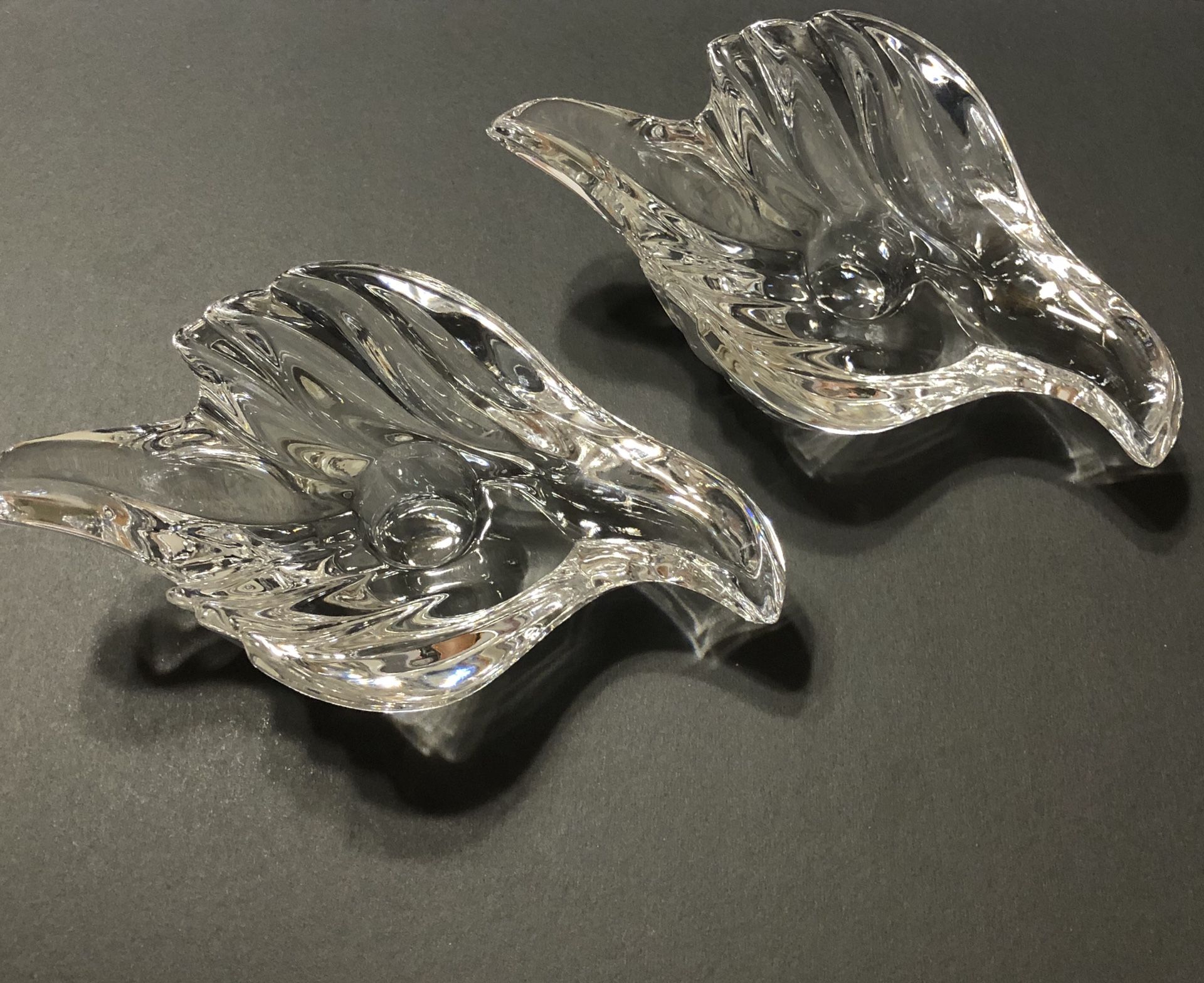 Gorham Crystal Dove Candle Holders