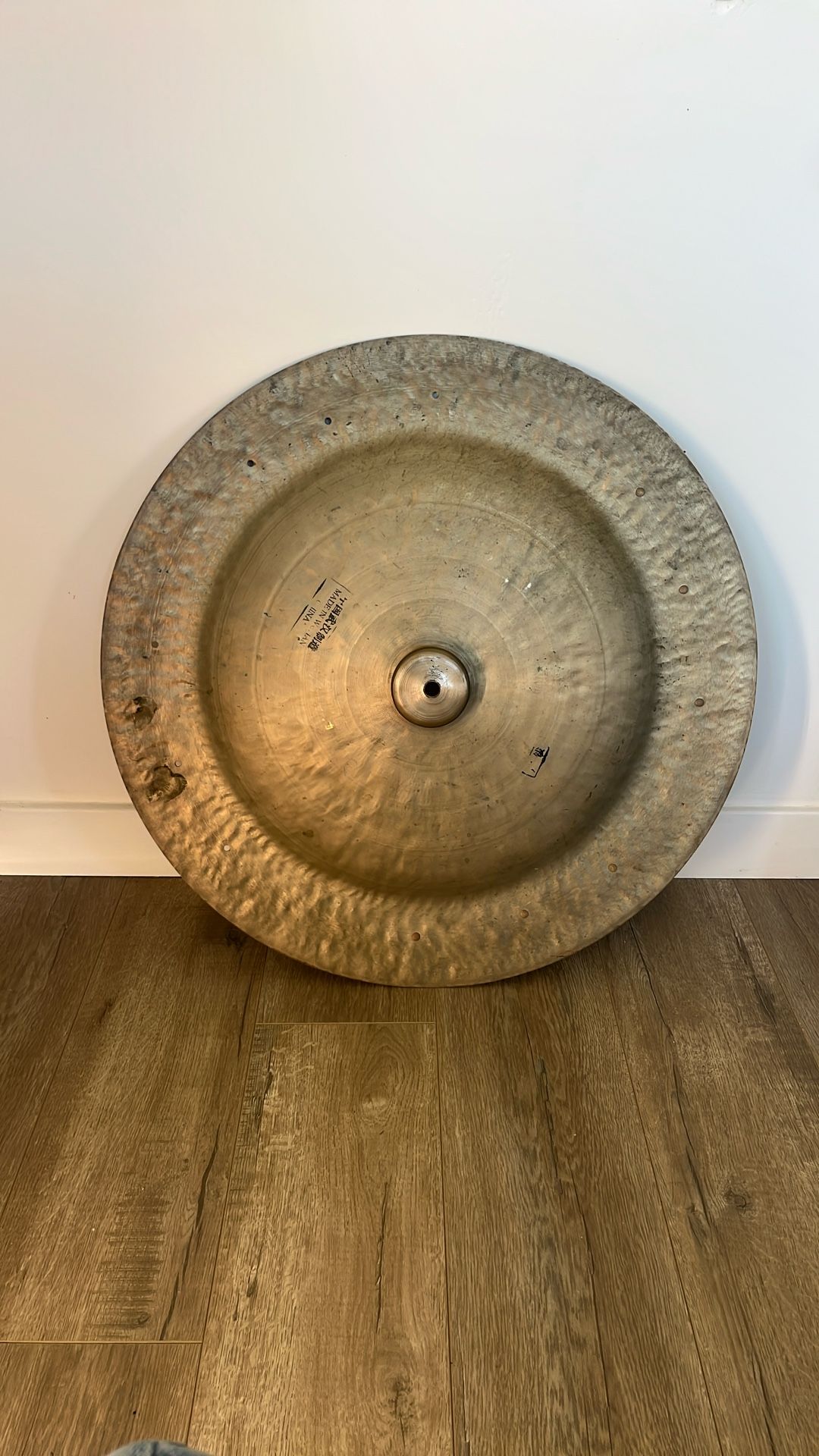 Early hand hammered 22’ Wuhan China pang drum cymbal