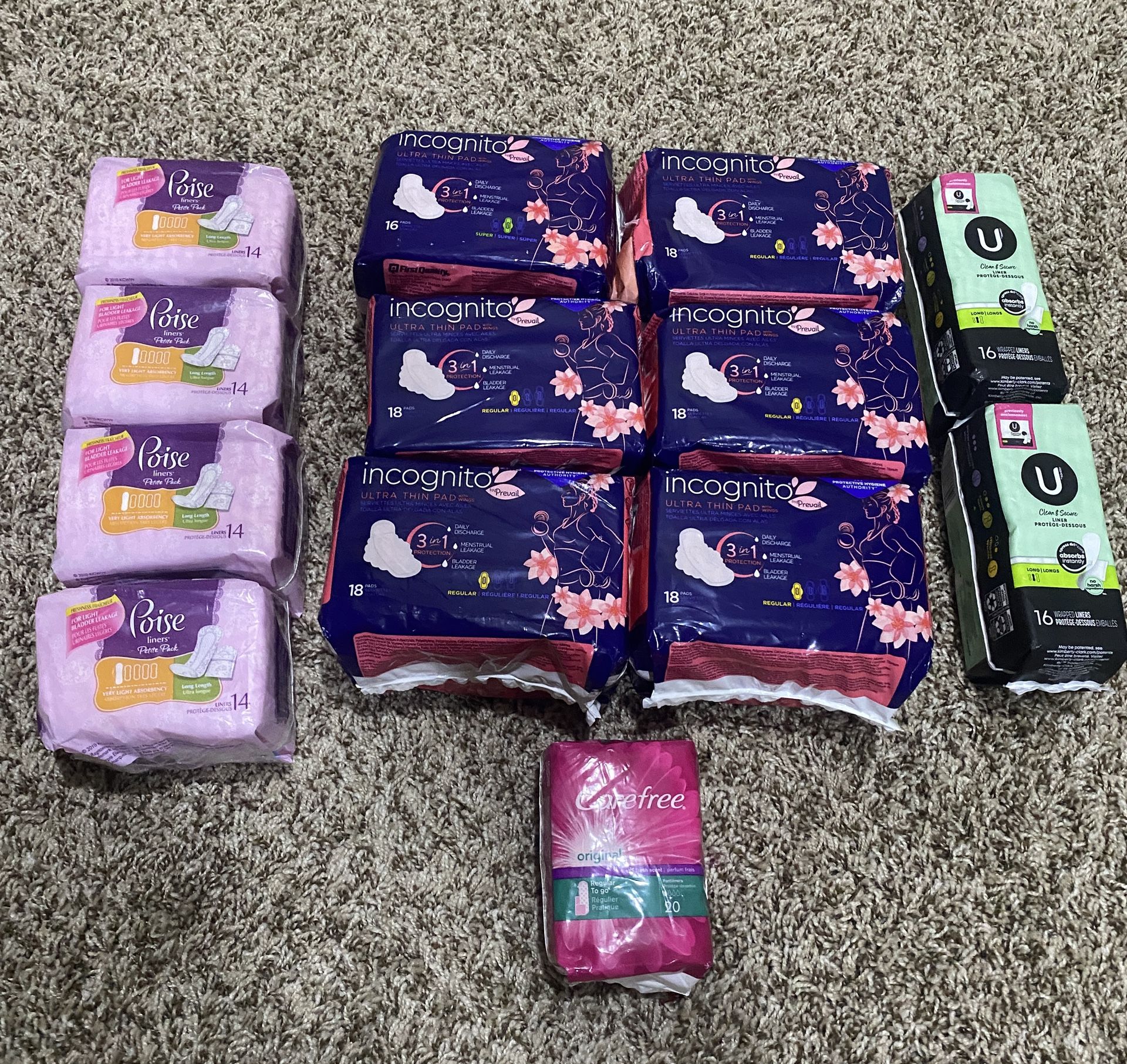 Sanitary Pads/Liners Lot
