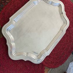 Vintage Large Silver-finish Pewter Platter