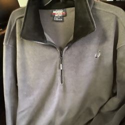 Mens  large Qtr -Zip- Grey