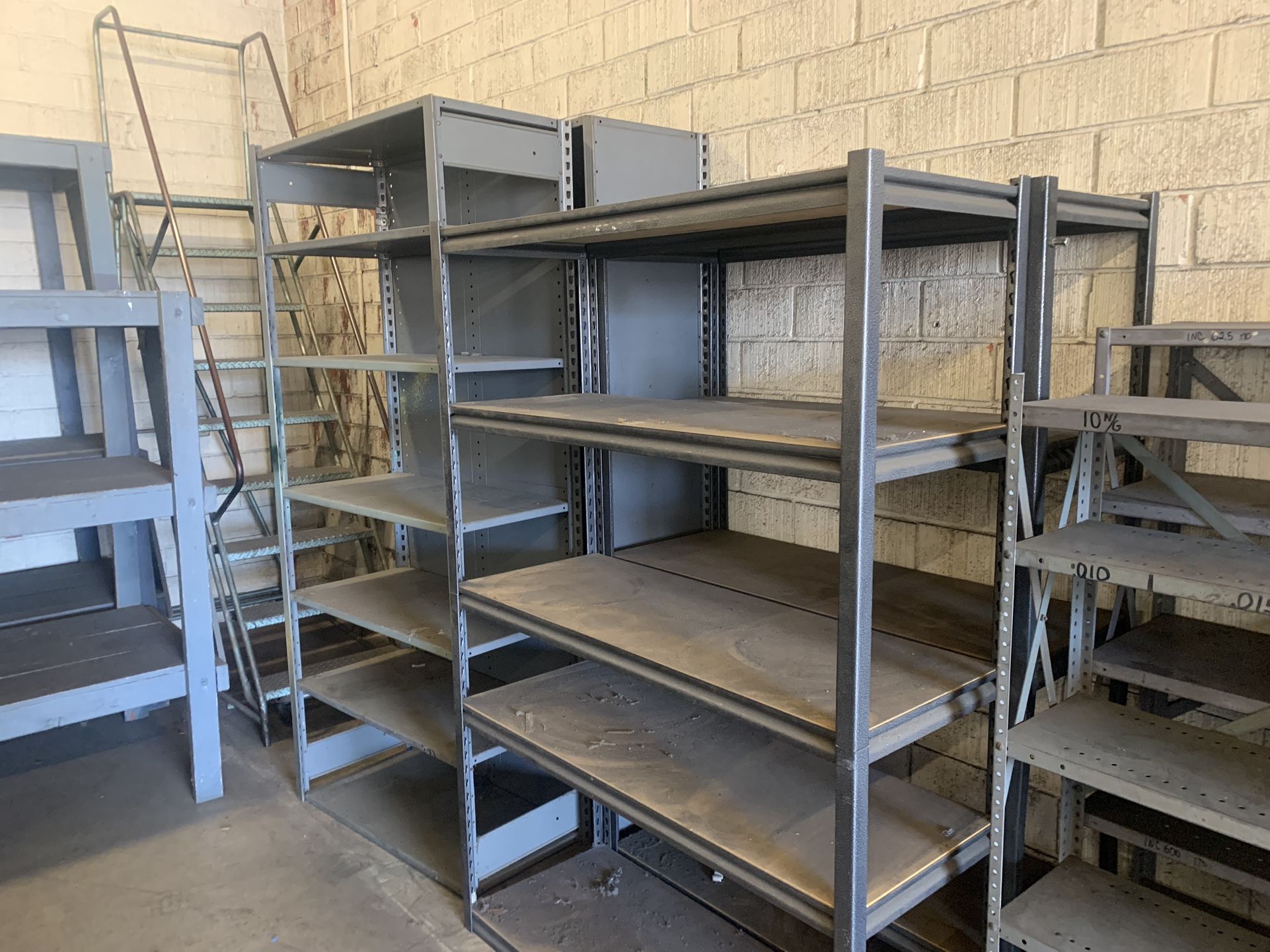 Metal And Wood Shelving And Tables