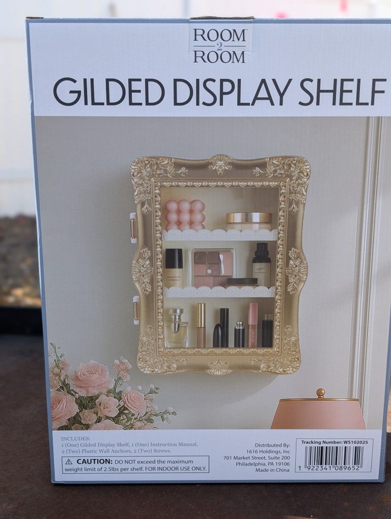 Room 2 Room Gilded Display Shelf - NEW IN BOX