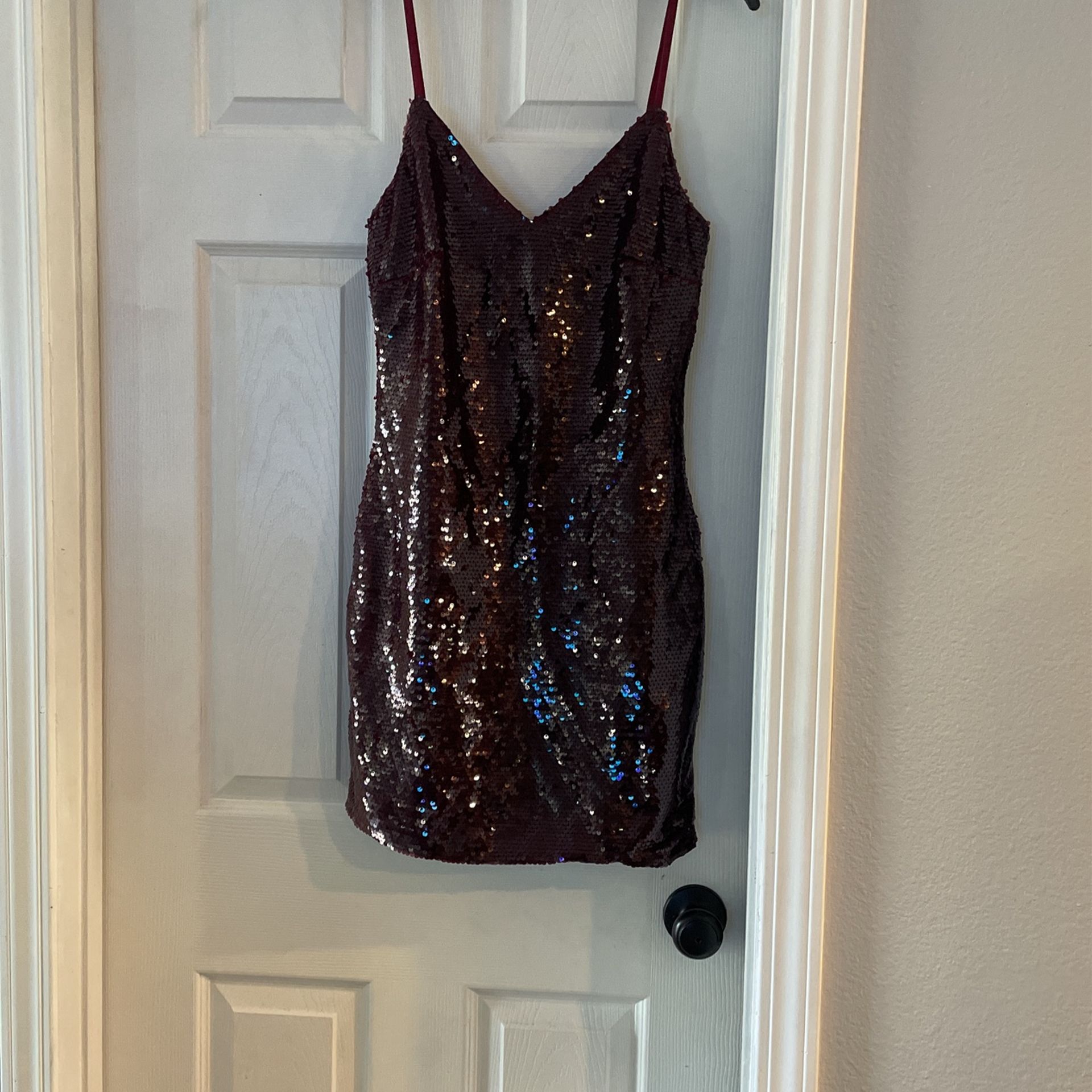 Sequin Burgundy Dress