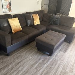 Wide Microfiber/Microsuede Sofa