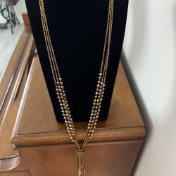 Long Length Beaded Necklace 