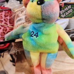Salvino’s Bamm Beanos Neon Rainbow Plush Griffey Jr. 24 Teddy Bear Stuffed Animal