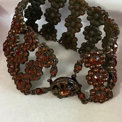 Pulsera Stainless Piedras Ambar Joyería Antigua 