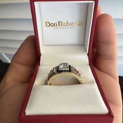 Custom Made Don Roberto’s 14k Gold Diamond Band Ring 