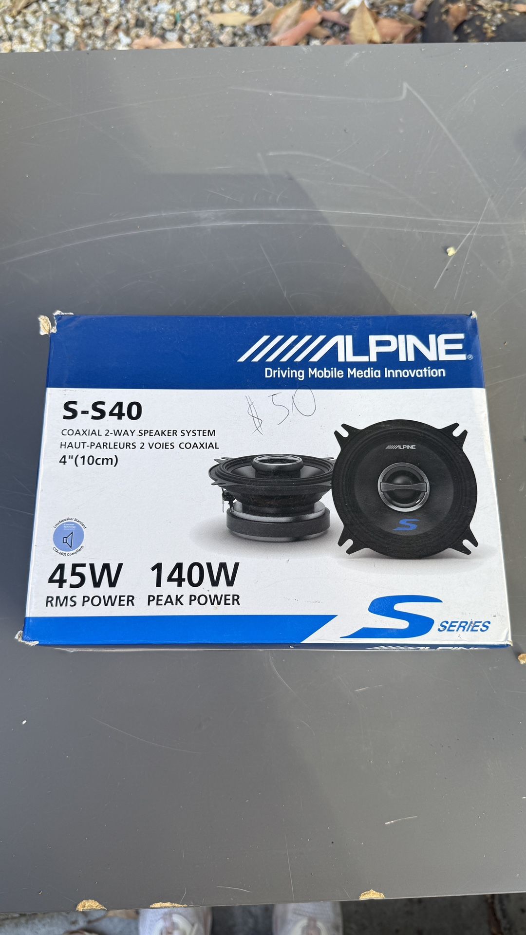 Alpine S-S40 4” Coaxial 2-Way Car Speakers (Pair)