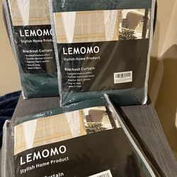 New Blackout curtains - qty 3, forest green