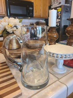 Heavy glass pitcher
