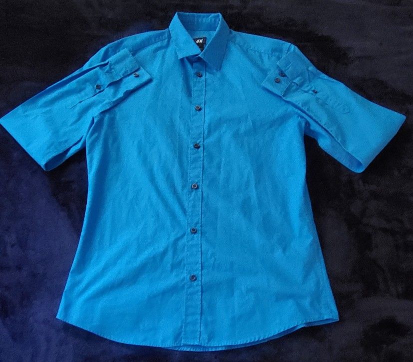 H&M Long Sleeve Dress Shirt Mens M Blue