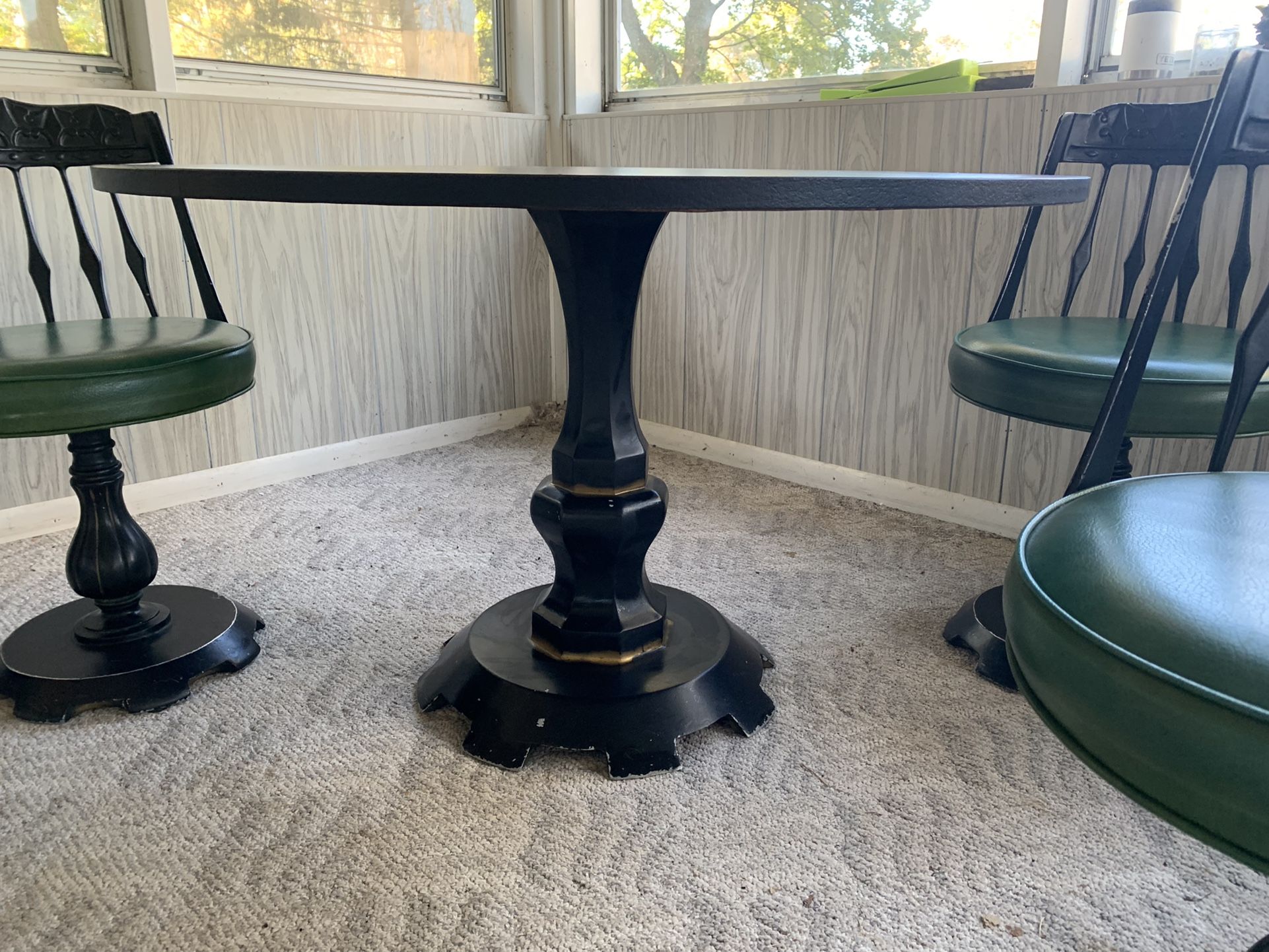 1960’s Kessler Cast Aluminum Base Lounge Table/ Chairs