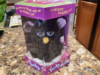 Vintage 1998 Tiger Electronics Furby Model 70-800 — Black Furby with Original Box — Tested & Working