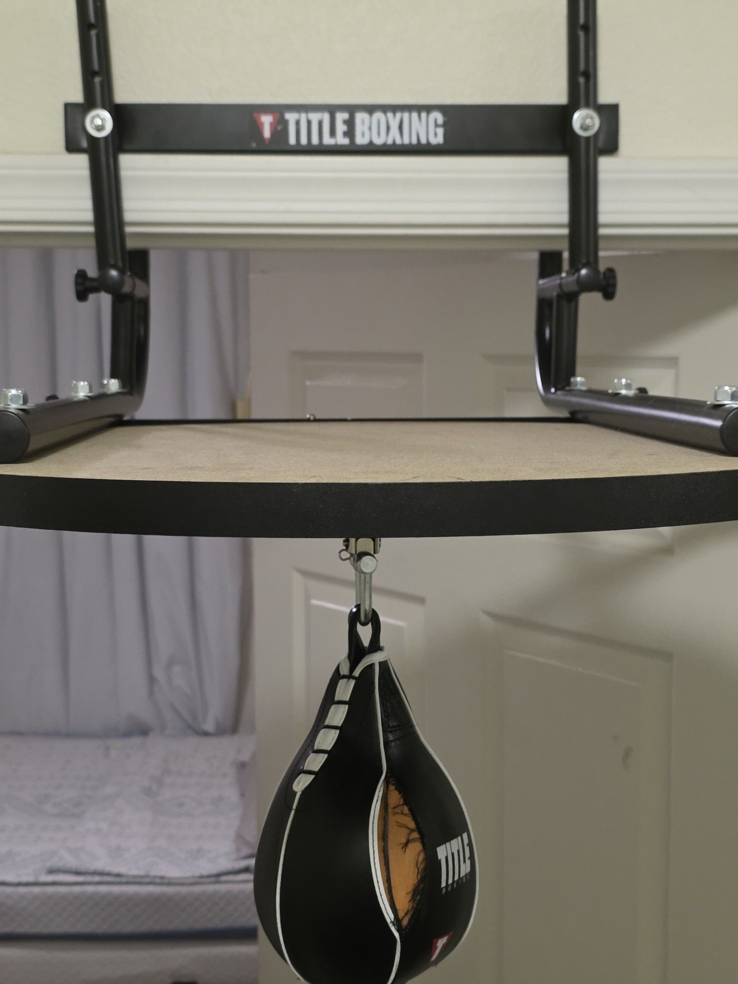 Title door way speed bag.
