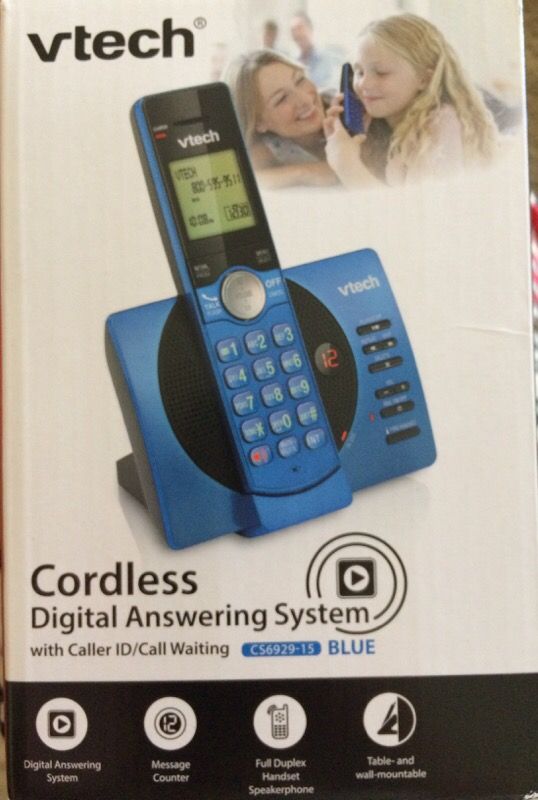 VTech Cordless Digital Answerig System With Caller ID/Call Waiting CS6929-15 BLUE