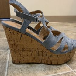 Blueish Grey Wedges Size 5.5