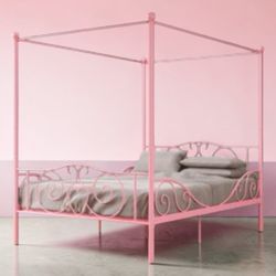 Pink Canopy Full Size Bed Frame