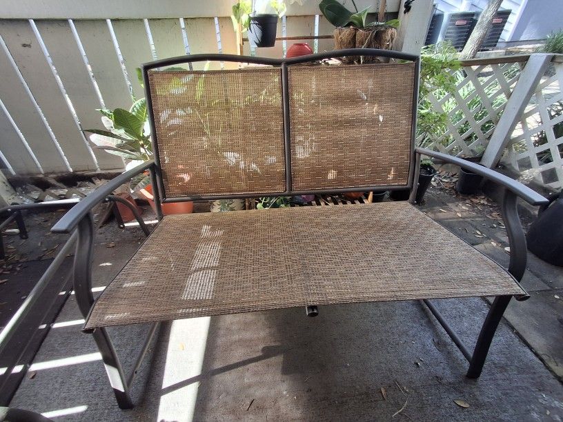 2-Person Loveseat Outdoor Bench (Came As Glider w/ Separate Gliding Pieces)