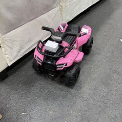 ATV for Kids, 6V Battery Powered Toddler 4 Wheeler w/Music, Light, 1.2mph Max Speed, Kids ATV 4 Wheeler for Toddlers Aged 1.5-3 Years Old, Pink