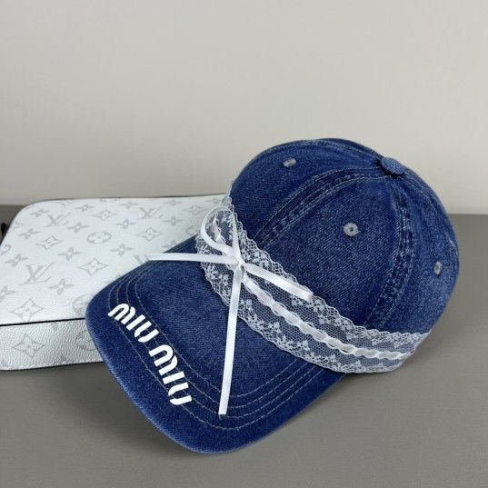 Lace denim hat