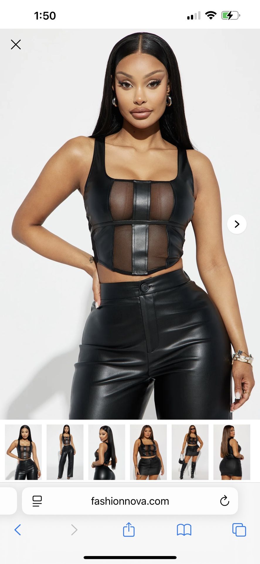 Fashion Nova Leather Top 