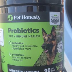 Pet Honesty Probiotics for Dogs - Digestive Enzymes Promotes Gut Health, Dog Probiotics for Bowel Support, Fiber for Regularity, Prebiotics for Immune