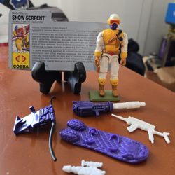 Original 3.75 " Gi Joe Snow Serpent Action Figure Complete 