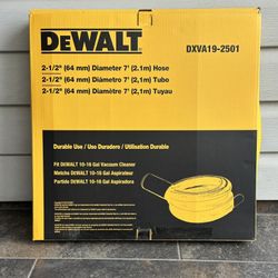 NEW Dewalt DXVA19-2501, 2-1/2  inch Vacuum Hose - Heavy Duty