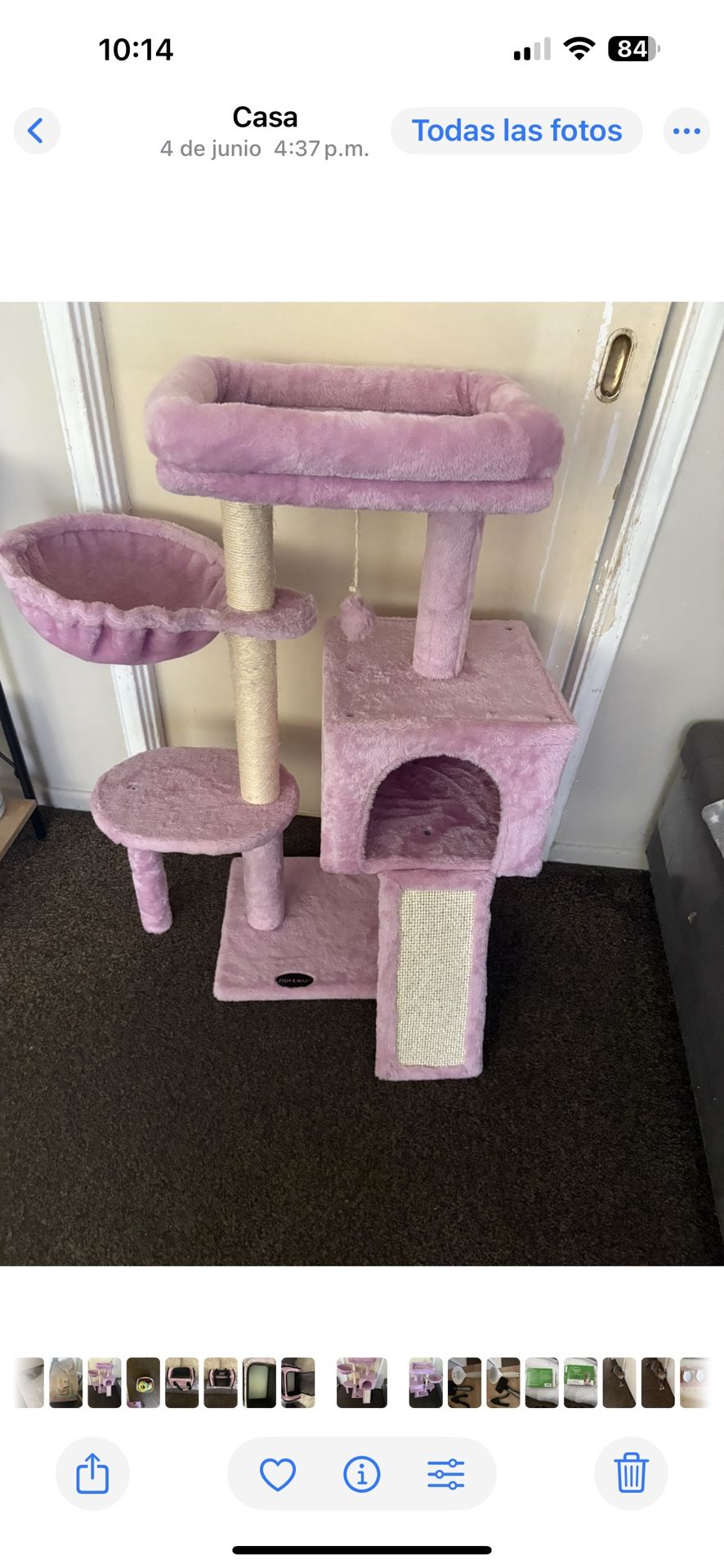 Cat Tree, Cepillos, Corta Uñas, Juguetes, Medicina Para Las Pulgas Son 5 , Bolsa Para Cargarlo