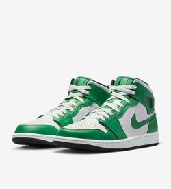Nike Air Jordan 1 Mid Shoes Lucky Green