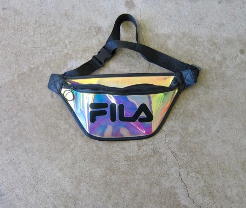 FILA Crossbody Clear Holographic Special Edition Crossbody Fanny Pack Waist Belt Bag
