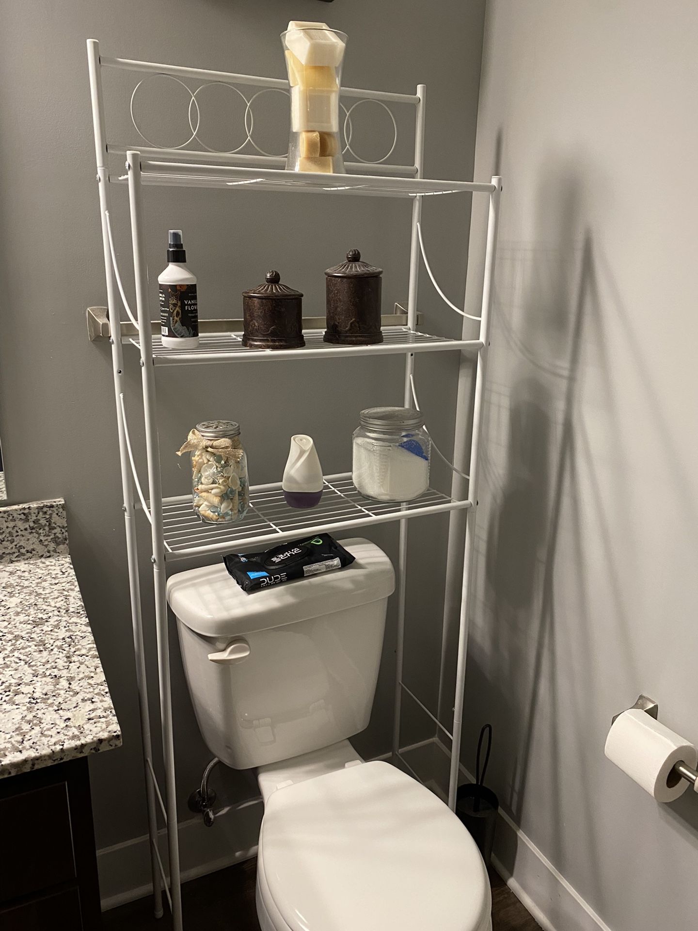 White Metal Bathroom Oranizing Shelf 