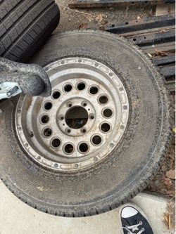 One wheel and tire, holds air