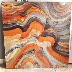 Orange & Grey Canvas Print 36x36