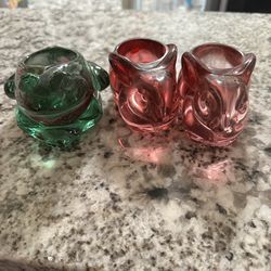 animal glass candle holders 