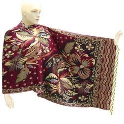 Indian Traditional Reversible Multicolor Front and Back Designer Full long length Semi-Woolen Shawl/ Stall/ Scarf