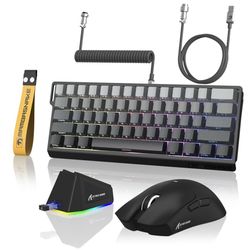 ATTACK SHARK X11&X60HE Mechanical Wireless Gaming Combo,Rapid Trigger Magnetic Switches 8K Keyboard,59g Ultra-Light Mouse with Charging Dock, 22K DPI,