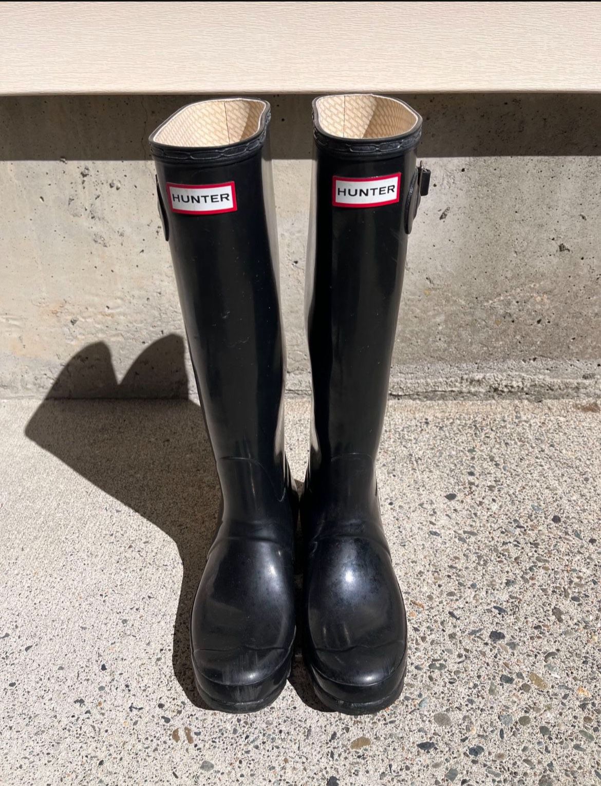 Hunter Rain Boots - Black, Tall, Glossy